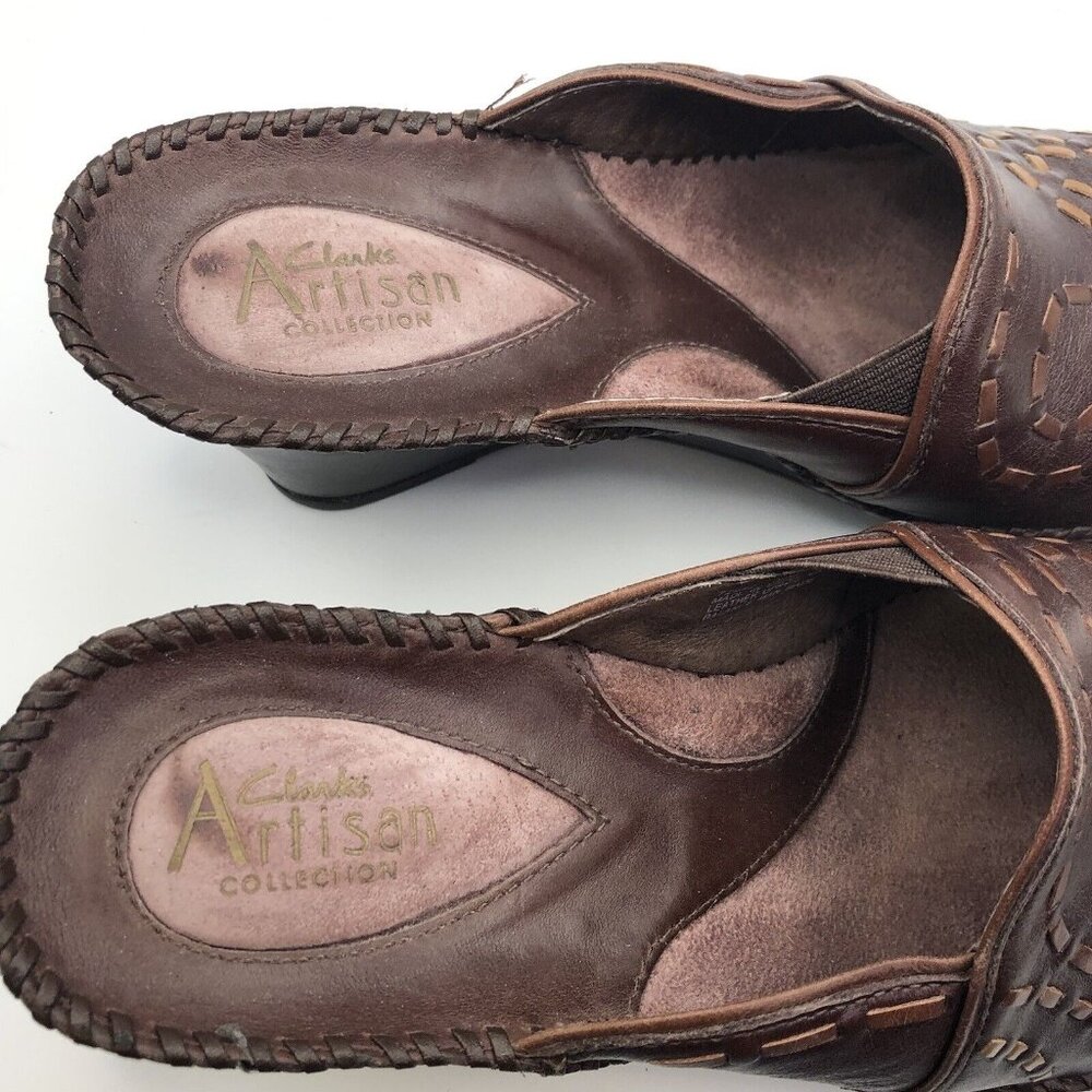 Clarks Artisan Open Back Mule Clog Sz 8.5 Wedge - image 7